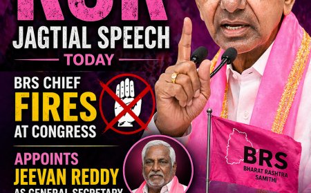 KCR Jagtial Speech Today: BRS Chief Fires at Congress, Appoints Jeevan Reddy as General Secretary