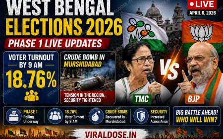 West Bengal Elections 2026 LIVE Phase 1: 18.76% Turnout by 9 AM, Crude Bomb in Murshidabad, TMC vs BJP Battle
