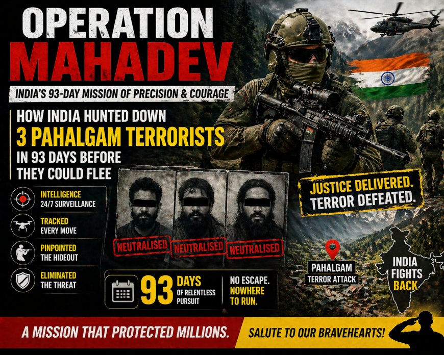 Operation Mahadev: How India Hunted Down 3 Pahalgam Terrorists in 93 Days Before They Could Flee
