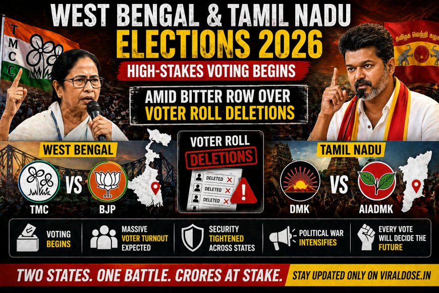 West Bengal & Tamil Nadu Elections 2026: High-Stakes Voting Begins Amid Bitter Row Over Voter Roll Deletions